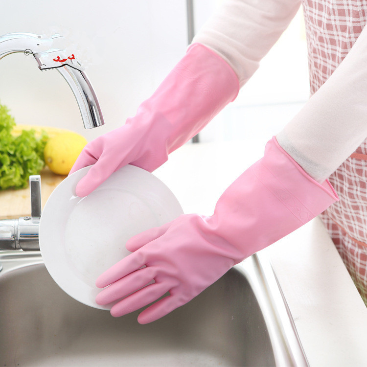 New Natural Rubber Household Waterproof Gloves, Kitchen Dishwashing And Cleaning Latex Gloves Wholesale_voghion.com