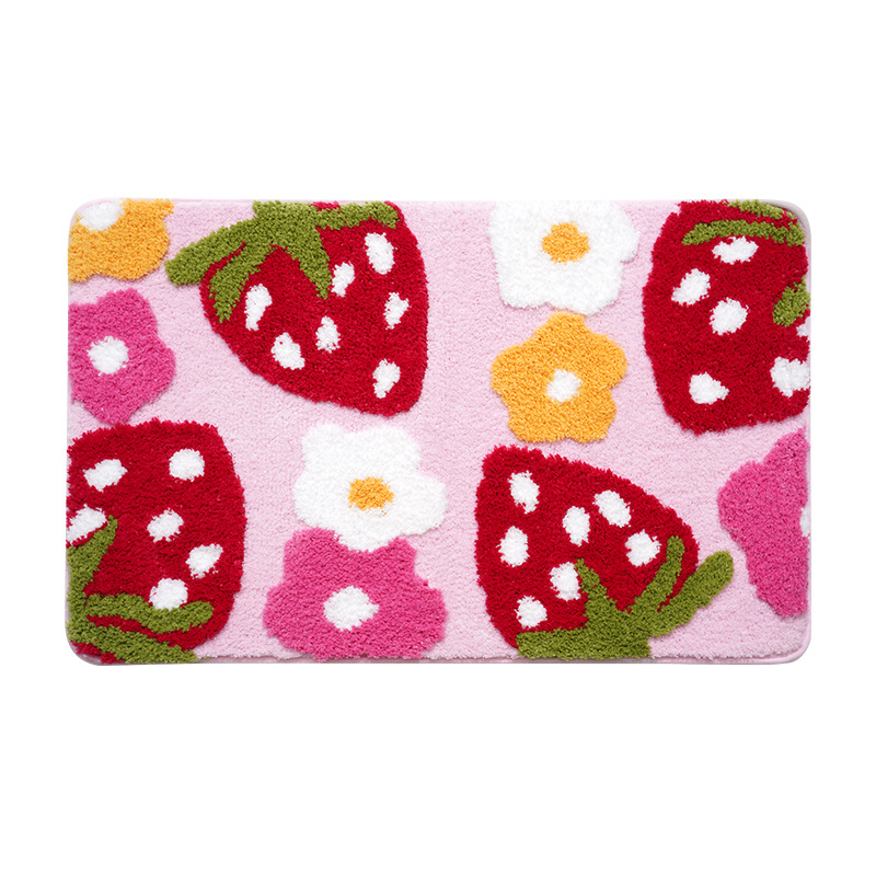 Círculos animados piso de baño doméstico alfombra de piso absorbente alfombra de flocado inodoro entrada alfombra antideslizante sala de niños