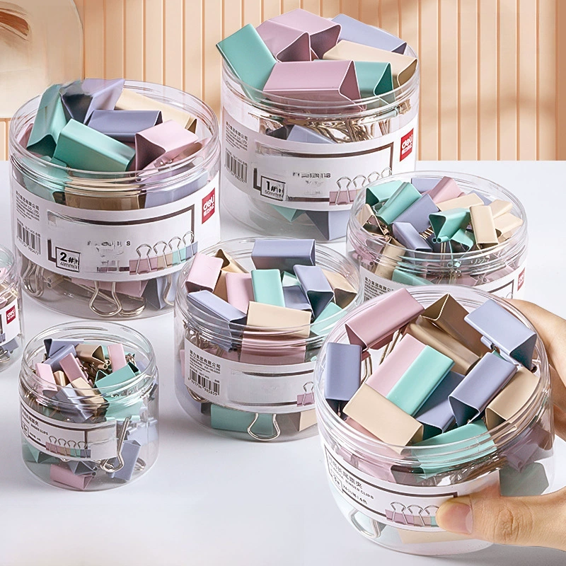 Зажимы для бумаги (Deli) 8551A/52A/53A/54A/55A/56A и 8520A/21A/29A, наборы длинного хвоста многократного счёта