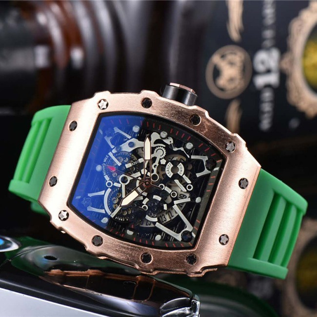 Cross-Border Foreign Trade Barrel-Shaped Silicone Hollow Waterproof Non-Mechanical Quartz Watch Men's Watch Women's Manufacturer Spot Wholesale