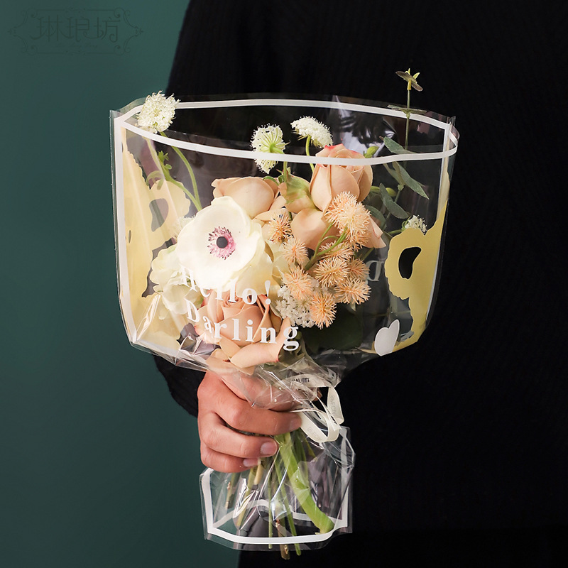 Cinco oso bolso de mano transparente mini ramo de embalaje multi-bolsa OPP bolsa de celofán transparente material floral