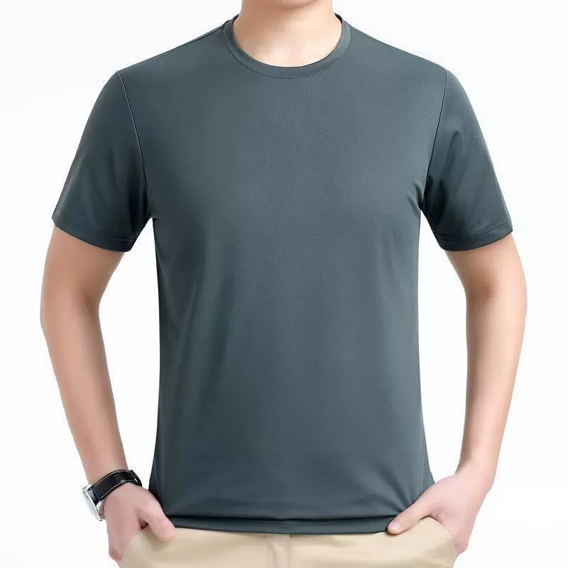 Silk summer universal base T-shirt, with short sleeve