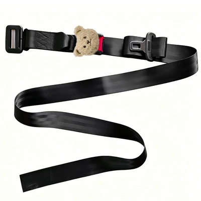 Belly; Car Safety Belt, Car seat belt - black-push-type-maternity-safety-belt-pe-baglittle-brown-bear