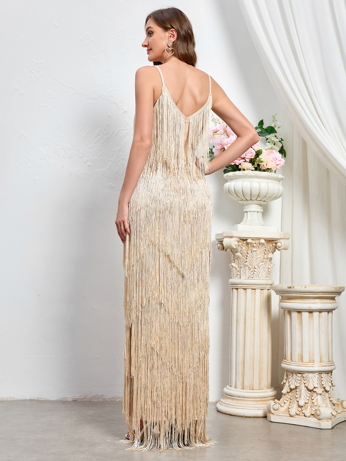 Comercio exterior nuevo vestido de mujer sin mangas sexy banquete vestido largo europeo y americano nuevo vestido de banquete