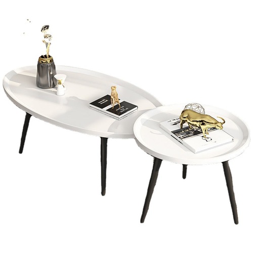 Coffee table simple modern Nordic simple home living room small apartment sofa side table small table wooden leg round tea table