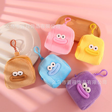 卡通书包零钱包毛绒耳机收纳包学生零钱袋迷你便携硬币钱包小挂件