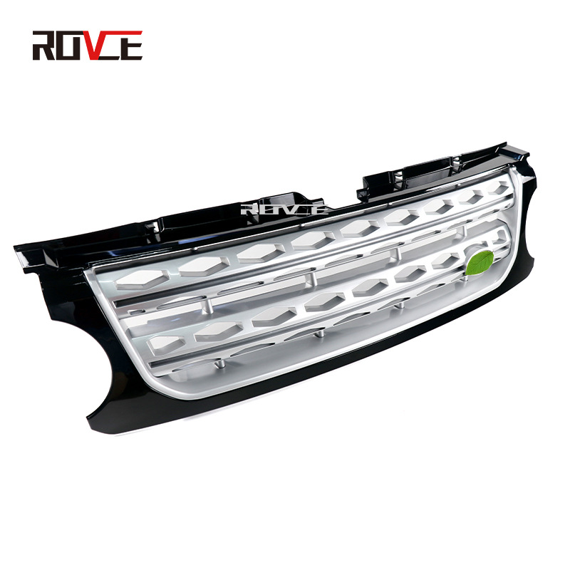 Aplicable a Land Rover Discovery 3 Cambio 14-16 Discovery 4 Todo Negro medio neto negro plata medio neto parachoques delantero rejilla image 5