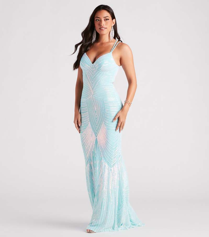 Vestido de noche de piso con lentejuelas con cuello en V sexy europeo y americano transfronterizo vestido de fiesta de fiesta de banquete elegante (2 colores)