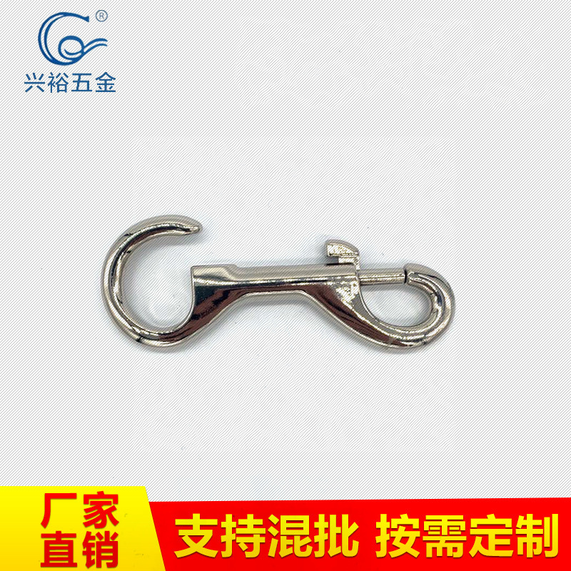 锌合金单头钩船用五金钩吊钩抓钩织带开眼弹簧钩P钩链头钩宠物钩