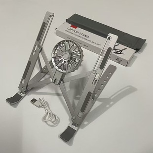 Cross-Border Aluminum Alloy Notebook Tablet Holder with Fan Cooling Bracket Support Frame Folding Portable Lift