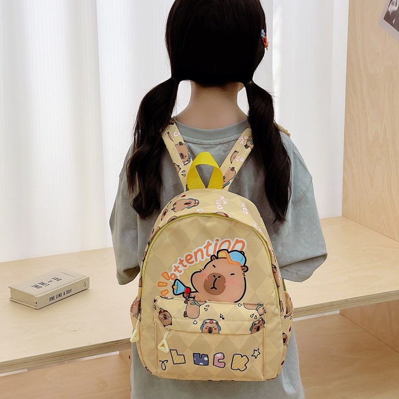 Caricatura lindas mochilas para niños y niñas bonitas mochilas para estudiantes de la escuela primaria Capibara nuevas mochilas infantiles de impresión