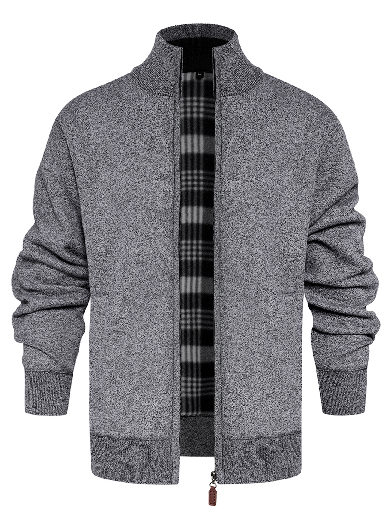 Nuevo transfronterizo de Europa y América Amazon moda de invierno con solapa Cardigan de manga larga jersey de punto engrosado suéter de hombre