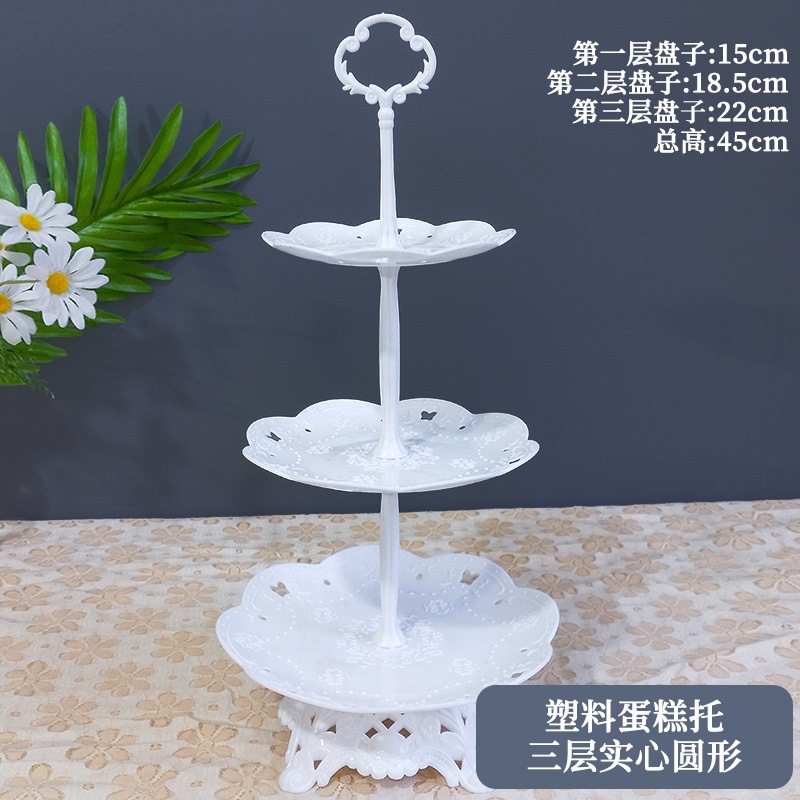 Decoración de postres de cumpleaños estante de exhibición de boda europea estante de frutas estante de pastel de plástico bandeja de bocadillos