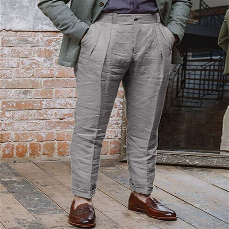 Breathable travel beach solid color comfortable casual trousers