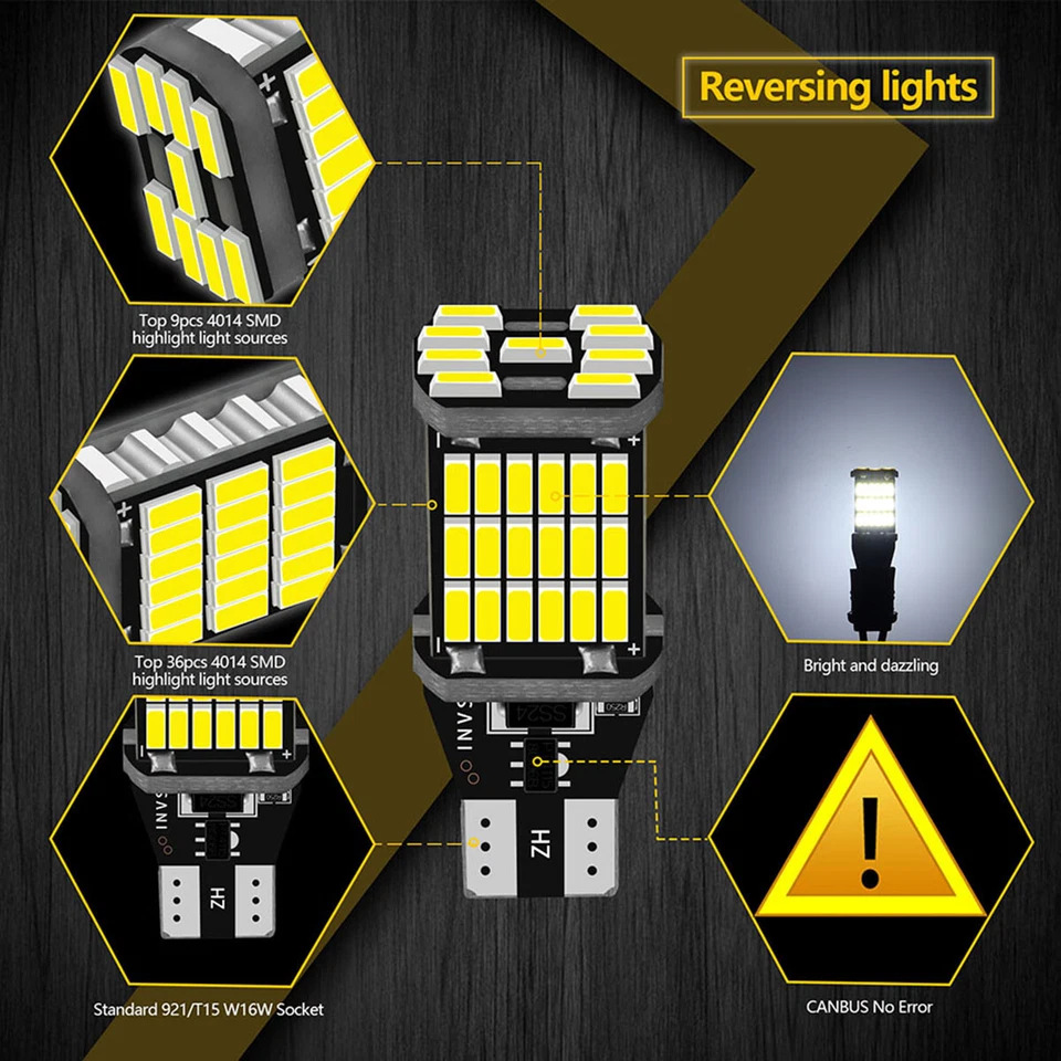 Luz de freno de automóvil transfronterizo luz de marcha atrás luz de freno de automóvil LED resaltada T15 4014 45SMD