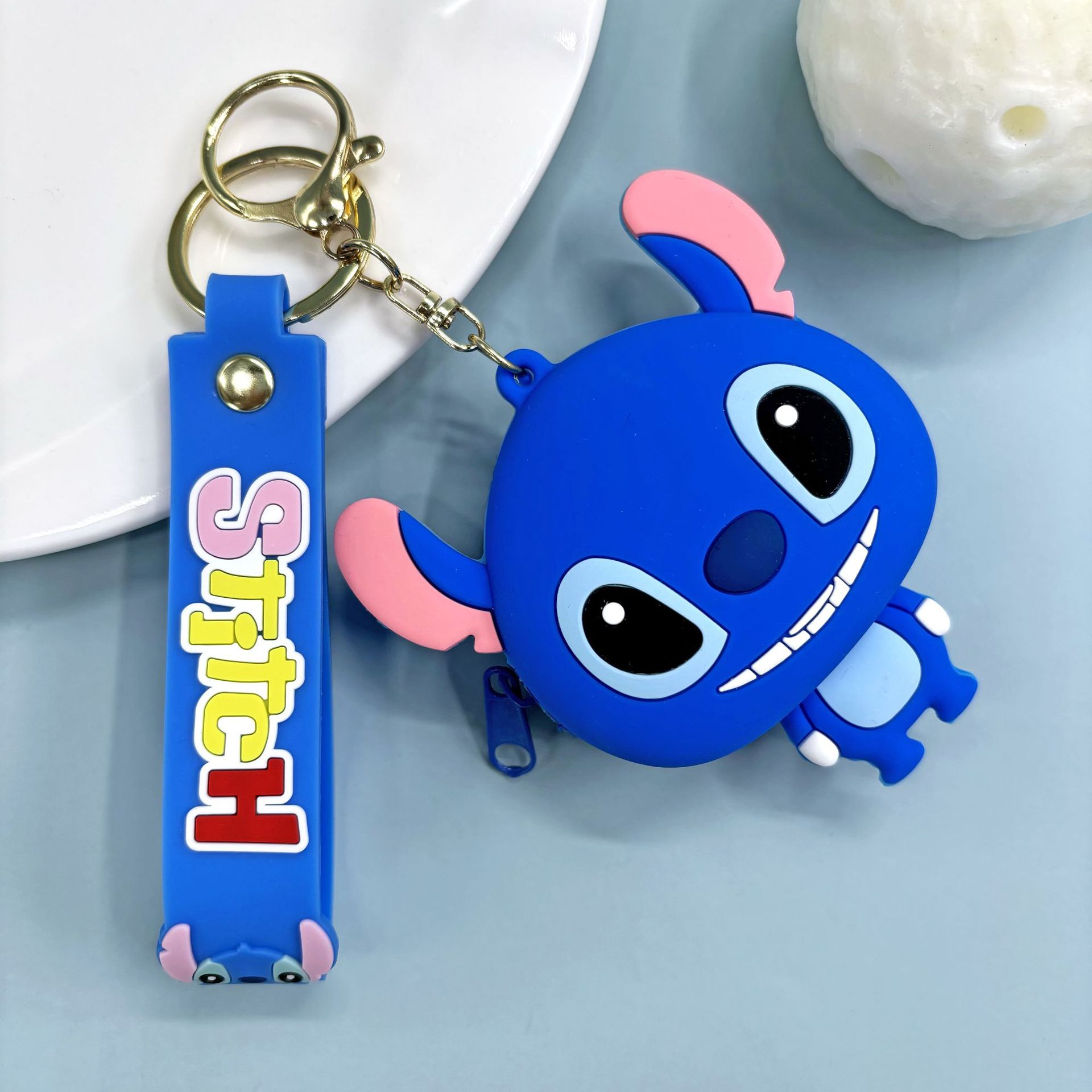 Super lindo Sanliou pareja de almacenamiento bolso de cambio llavero lindo monedero de fresa oso colgante bolso de llaves de chicas