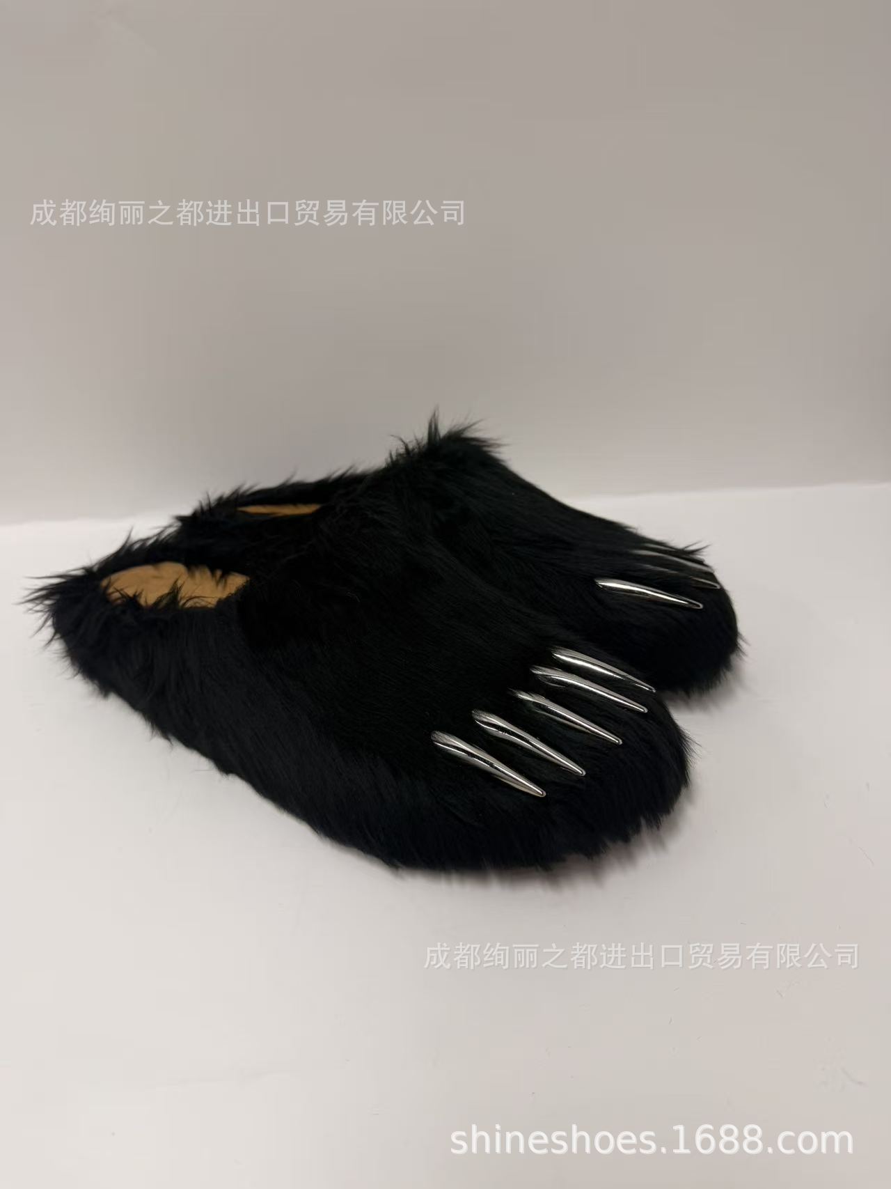Unbranded Monster Claw Plush Slides Black