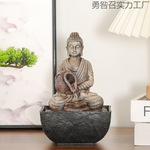 禅意如来流水生财摆件办公室风水摆客厅玄关装饰水景家用小型喷泉