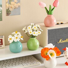 ins简约日式迷你陶瓷花瓶家居客厅玄关摆件装饰软装干花水培花器