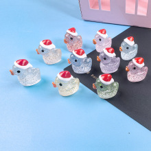 细闪鸭子摆件汽车饰品摆件动物树脂配件diy配饰微景观缩苔藓造景