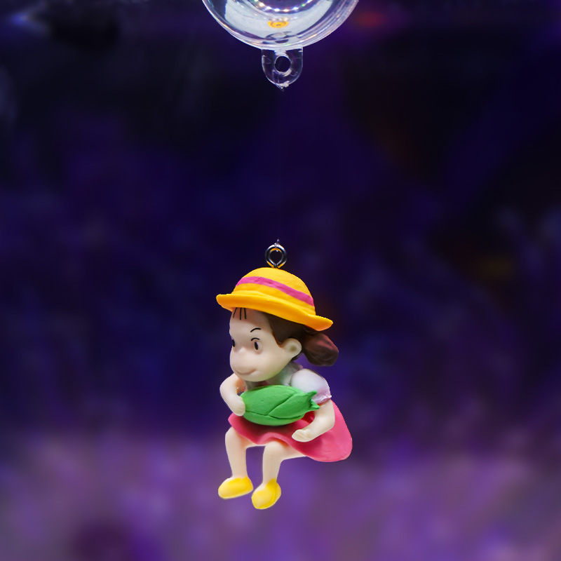 Decoración de pecera paisajismo Hayao Miyazaki Girl Xiaoyue con bola flotante transparente para peces flotantes compañeros de juego al por mayor