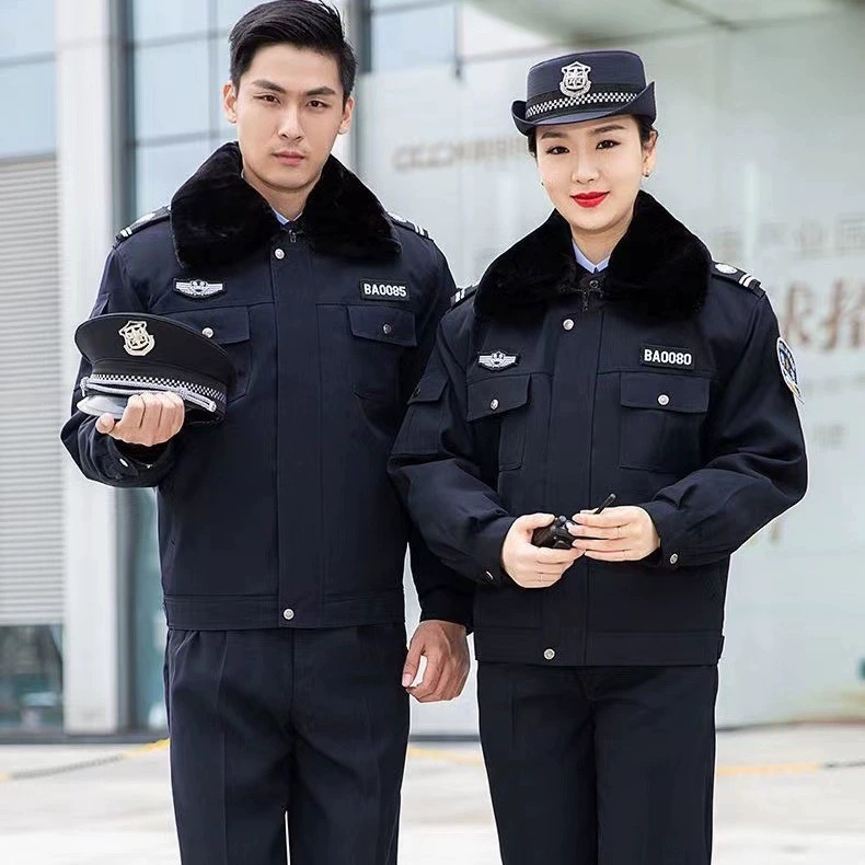 Зимнее пальто охранника Утолщенное зимнее многофункциональное пальто Холодостойкая рабочая одежда Униформа дежурной безопасности Костюм с хлопковой подкладкой для мужчин и женщин