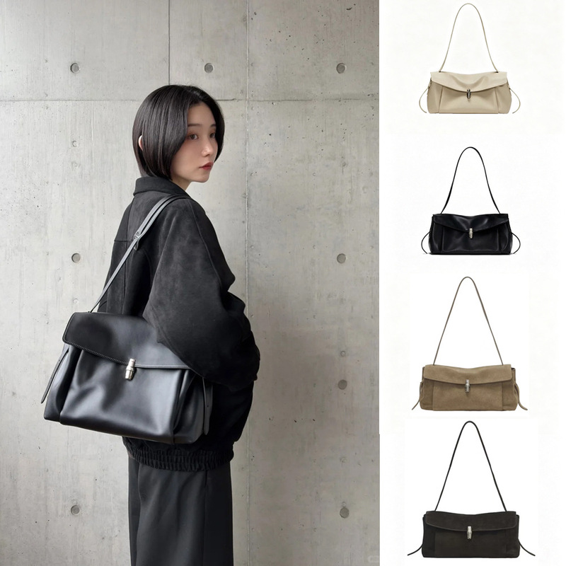 Leme Korean niche cross-border flap shoulder bag tote bag with clasp, handbag, same style as used by internet celebrities and stars