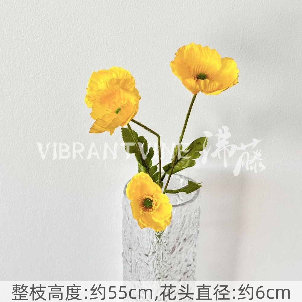 Yellow poppy-flocking