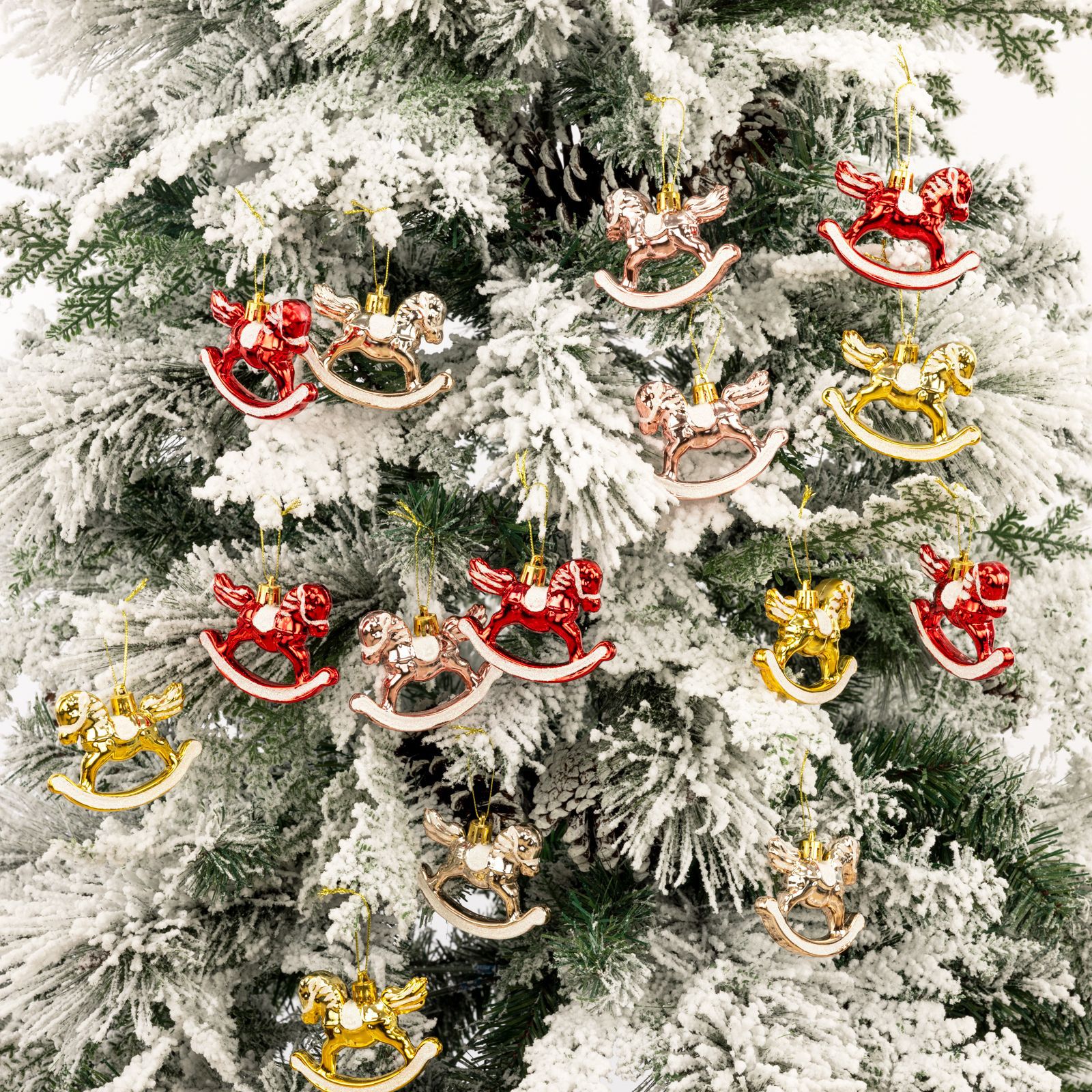 Jul trojansk häst Juldekoration ljusmålad plast galvaniserad julgranshänge julklapp_voghion.com