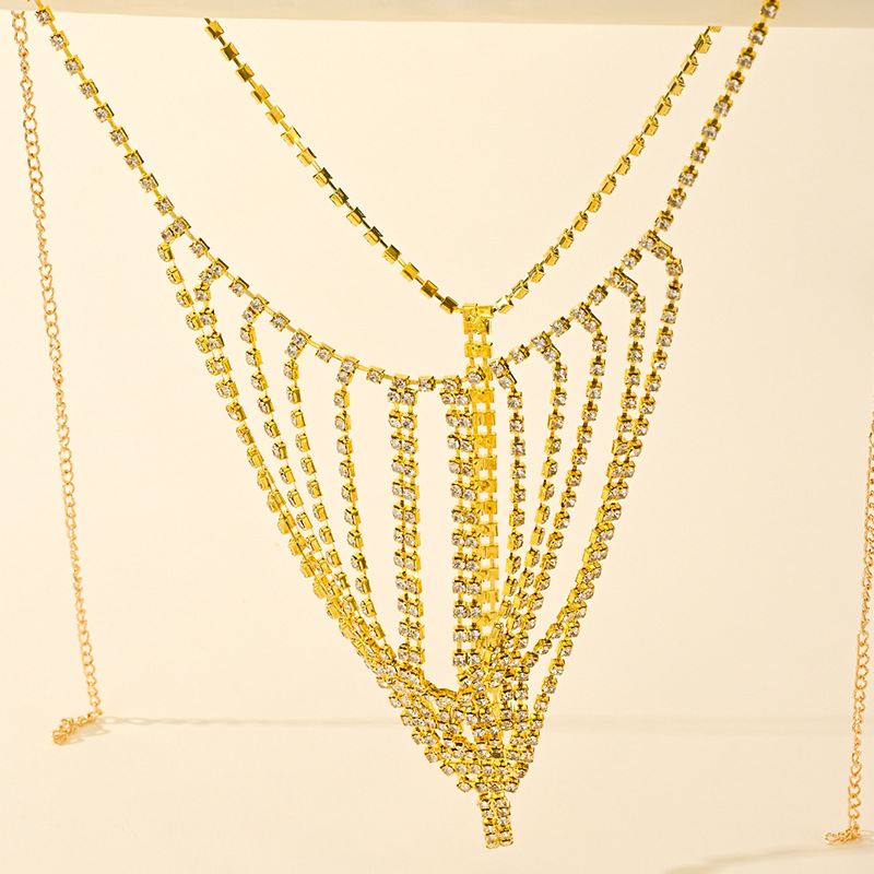 Comercio exterior transfronterizo moda europea y americana bragas de bikini de diamantes de imitación cadena de cuerpo club nocturno reina tanga cadena de cintura de diamantes completa mujer