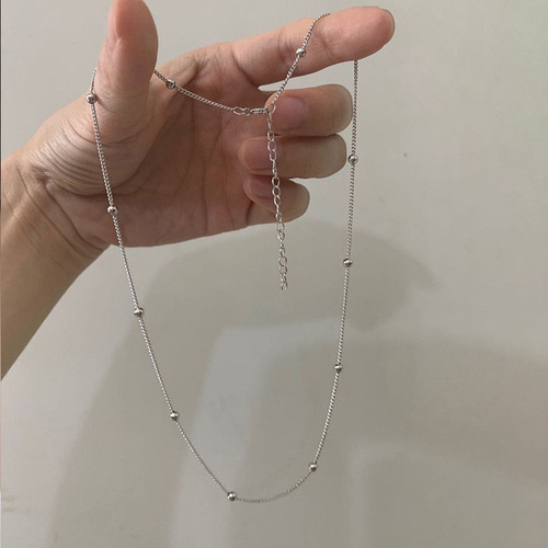 Choker Girl's Heartbeat Fine Necklace Korean Delicate Beaded Clasp Collar Necklace Simple Short Necklace