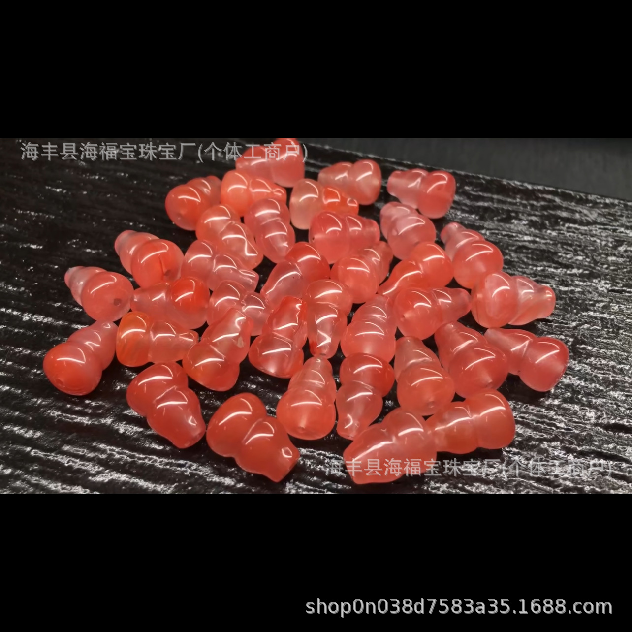 天然南红玛瑙樱桃红小葫芦颜色粉红通孔 diy饰品配饰 配件 弟子珠