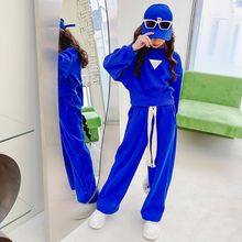 春装亲子装套装2025春秋新款网红洋气克莱因蓝母女炸街运动两件套