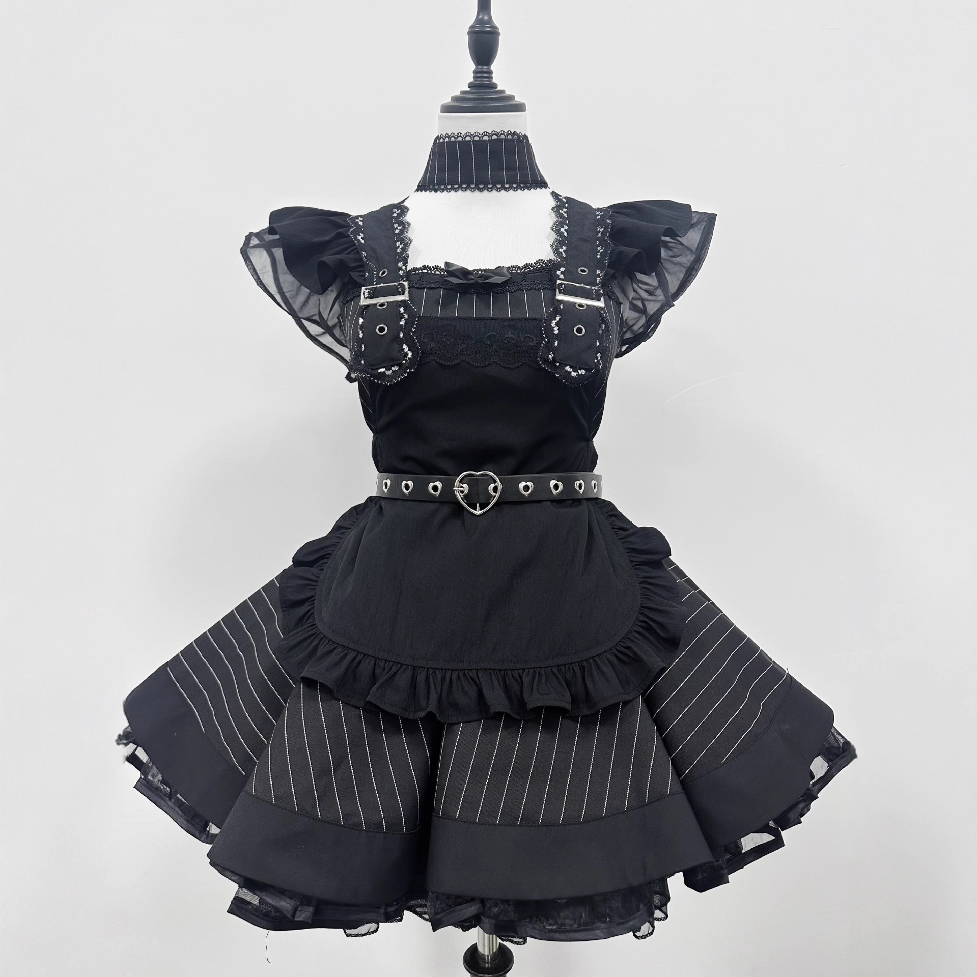 New Retro Subculture Gothic Style Maid Costume Cos Dark Pure Desire Soft Girl Lolita Dress Suit