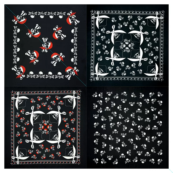 Directly Supplied from the Manufacturer to Europe and America, Polyester Skull Pattern Outdoor Sports Headscarf, Hip-Hop Style, In-Stock Wholesale Ghost Head Bandana
