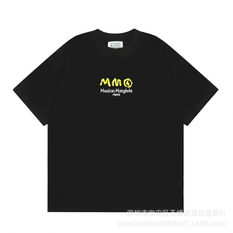 クロスボーダー メゾン マルジェラ マルジェラ デジタル プリント MM6 ピュアコットン 高品質 メンズ Tシャツ レディース 半袖 トレンド|undefined