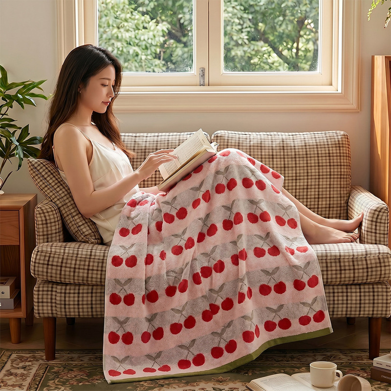 Cotton Bath Towel Class A Yarn-dyed Jacquard Pure Cotton Soft Absorbent Household Adult Thickened Large Bath Towel Customized Hair