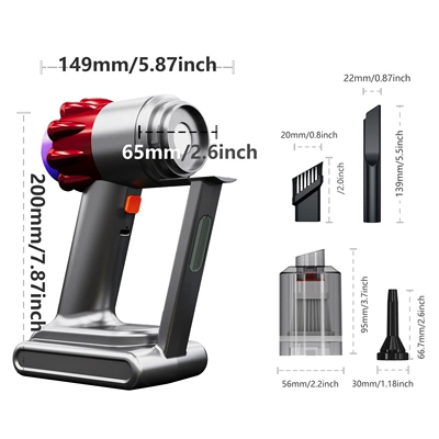 Car Vacuum Cleaner Portable Tozsoranlar - 2505-low-configuration-385-brushed-motor-double-section-1200ma-35kpa