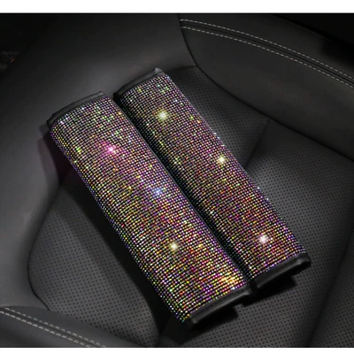 Car decorative rhinestone handbrake gear Sürətlər qutusu və əl tormozu başlıqları - colored-diamond-shoulder-pads-pair