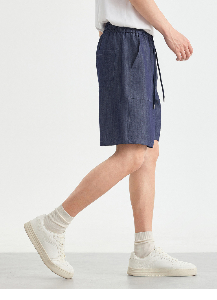 Quần short nam kaki cạp chun dáng 5 phân phong cách hiện đại — đen chi tiết 20