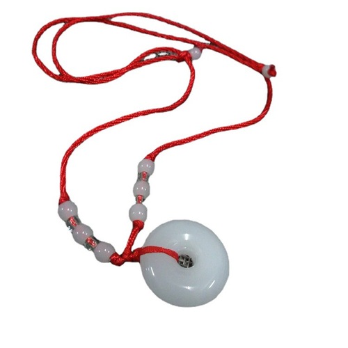 Fine Jewelry Store Hot Selling White Jade Guanyin Jade Necklace Imitation Jade Bodhisattva Pendant Necklace Street Stall Performance Supply Source