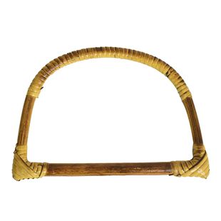 Rattan hand-held factory direct supply Europe and the United States solid color vertical curved luggage handle fashion women's bag hand-held crafts bamboo