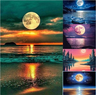 Diamond Painting New 5D Landscape Sunset Bedroom Living Room Ornament Decoration Fun DIY Handmade Full Diamond Painting