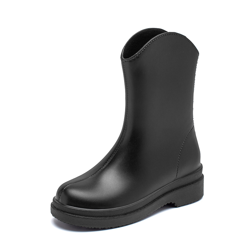 Botas de Lluvia para Mujer Augu Shiden, Primavera 2026, Nuevo Estilo Simple y Práctico, Botas de Agua de Caña Alta, Zapatos de Goma para Exteriores