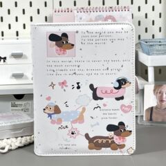 小紅書同款ins風臘腸小狗PU皮質A5卡冊可愛高顏值防水追星收納冊