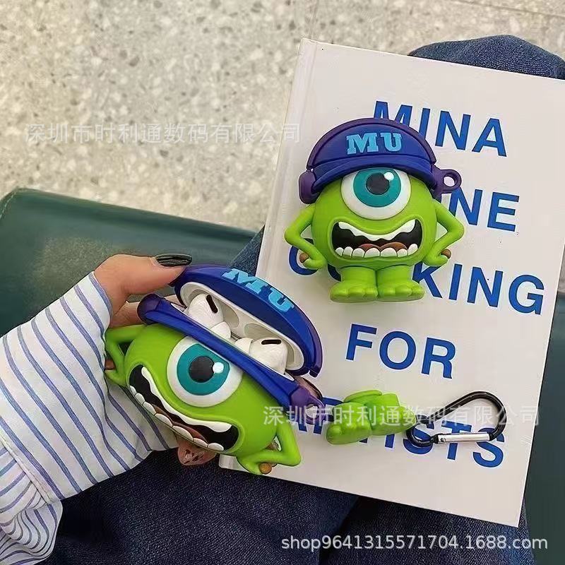创意MU大眼怪airpods4代无线蓝牙耳机套可爱硅胶适用苹果pro3软壳