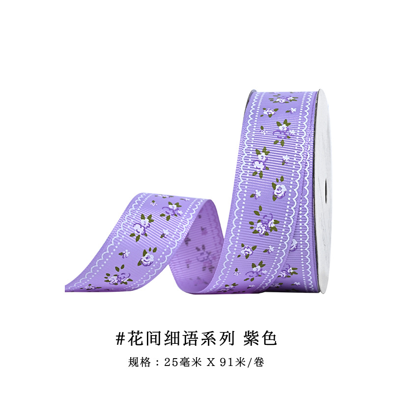Cinta acanalada al por mayor de Yao Ming con estampado, accesorios para el cabello, decoraciones para lazos, materiales DIY, cinta floral hecha a mano