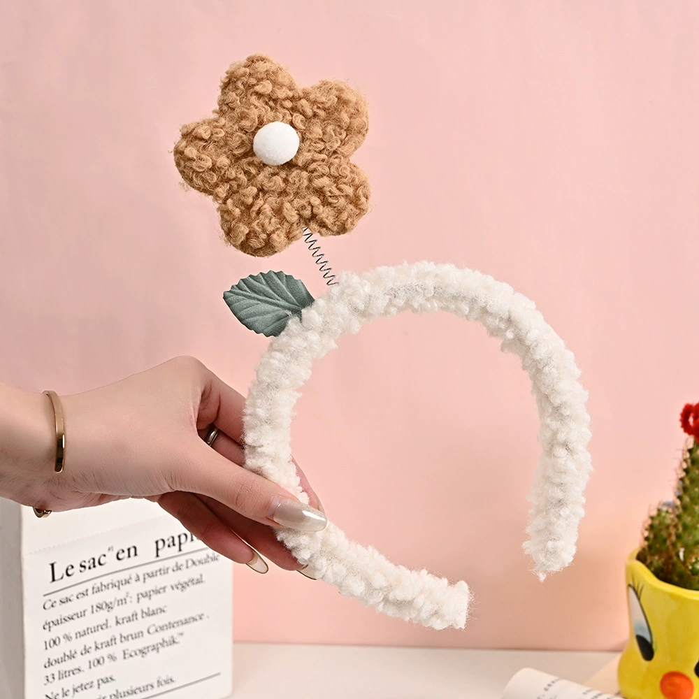 Flashing Headband Yimin, Flower-Shape Light Socket, Korean Style Plush, Blue Accent