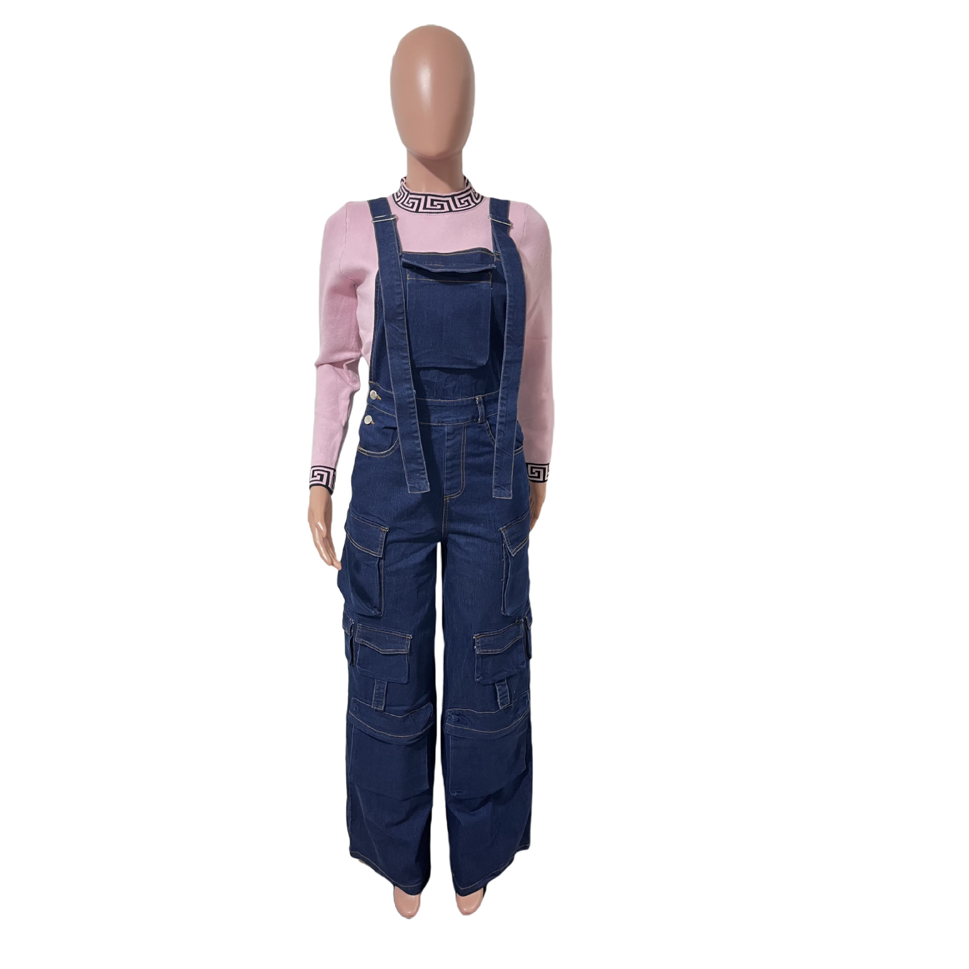 Women's Clothing Versatile Wide Leg Denim Jumpsuit Women's Work Pants Style Overalls For Formal & Casual For Women_ecoleips.com