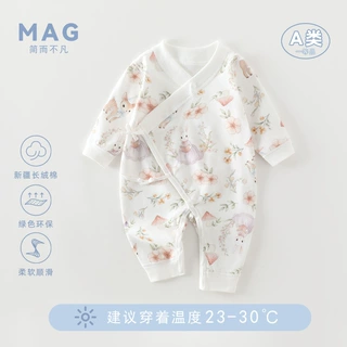 全棉婴儿衣服a类新生儿爬服蝴蝶衣软糯无骨宝宝和尚服婴儿连体衣